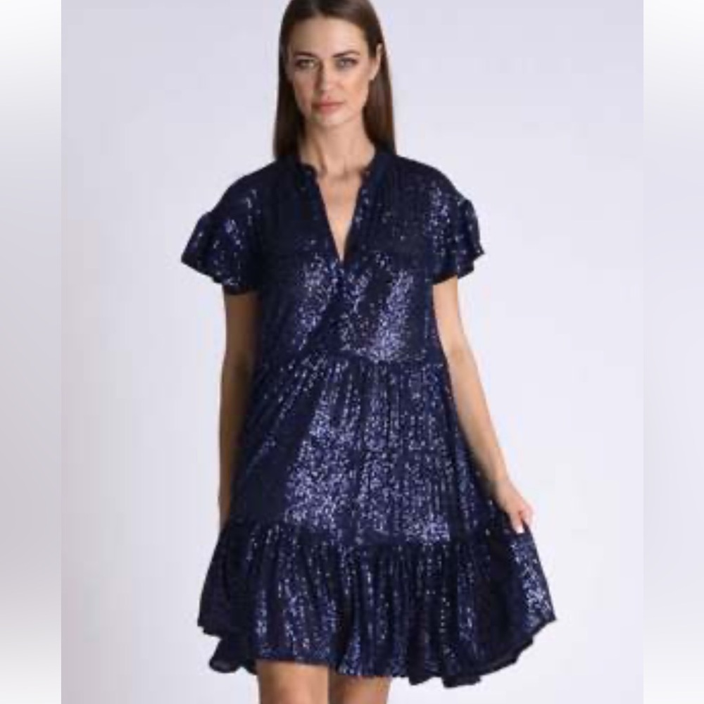 Muche and Muchette Viky Blue Sequin Dress Size One Size